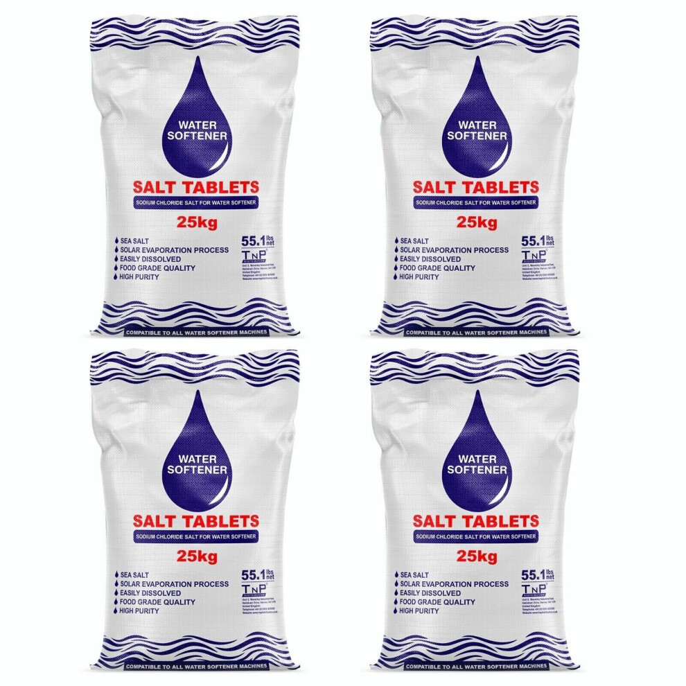 Tnp Accessories (25Kg X 4) Water Softener Salt Tablets 25Kg Bag Food Grade