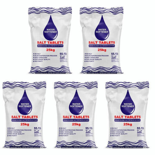 (25Kg x 5) Water Softener Salt Tablets 25kg Bag Food Grade