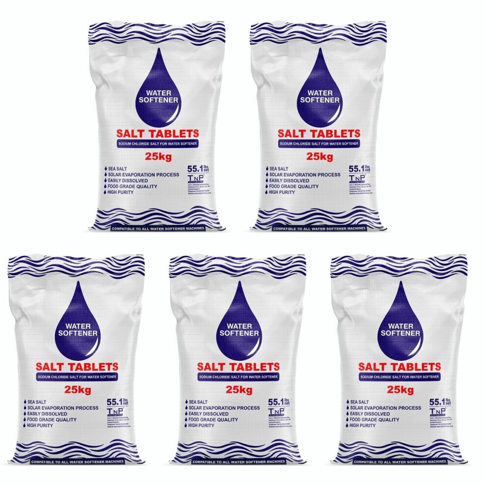 Tnp Accessories (25Kg X 5) Water Softener Salt Tablets 25Kg Bag Food Grade
