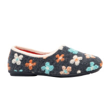 (7 UK, Grey) Sleepers Womens/Ladies Gracie Floral Knitted Slipper
