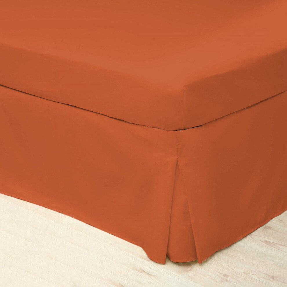 (Double, Terracotta) Belledorm Easycare Percale Platform Valance