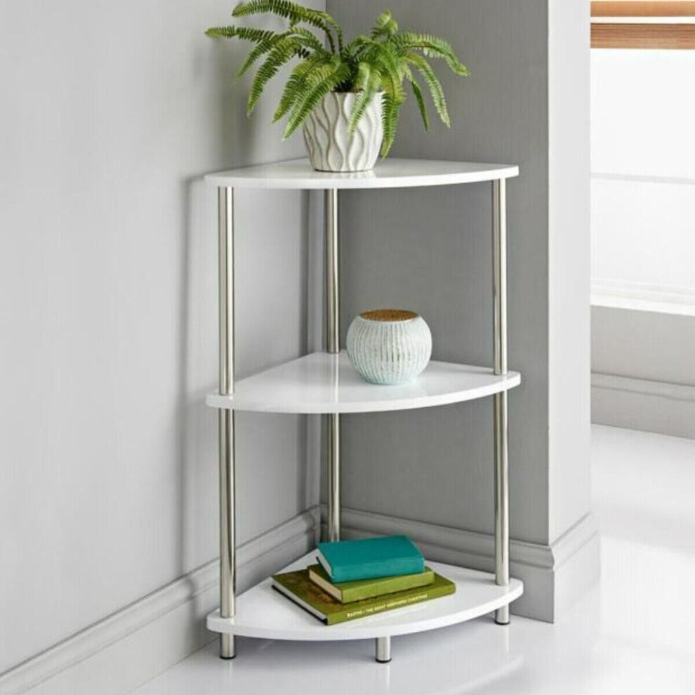 Fabulous Norsk White high gloss 3 Tier Corner Unit Perfact for your living room.