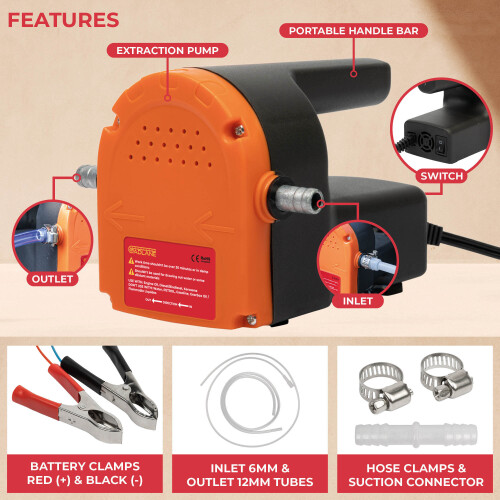 GADLANE Engine Oil Change Pump Extractor 12V/80W Motor Car 1