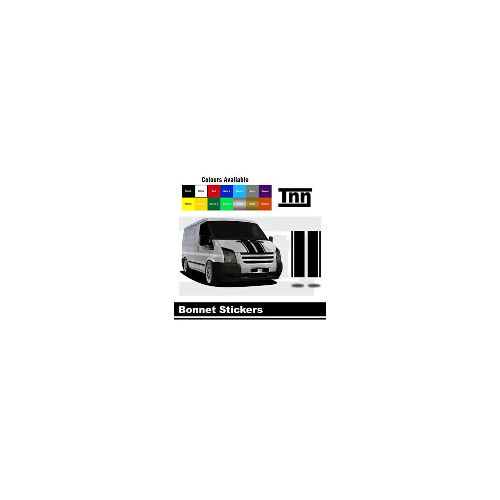Bonnet Stripe Stickers Vinyl Decals Graphics For Ford Transit Mwb Lwb Swb Van 8806564840661
