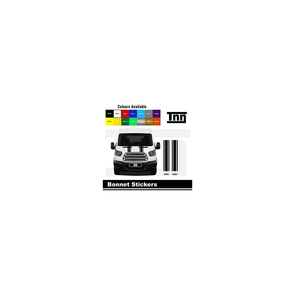 Bonnet Stripe Stickers Vinyl Decals Graphic For Ford Transit Mwb Swb Lwb Van Mk8 8806564842580