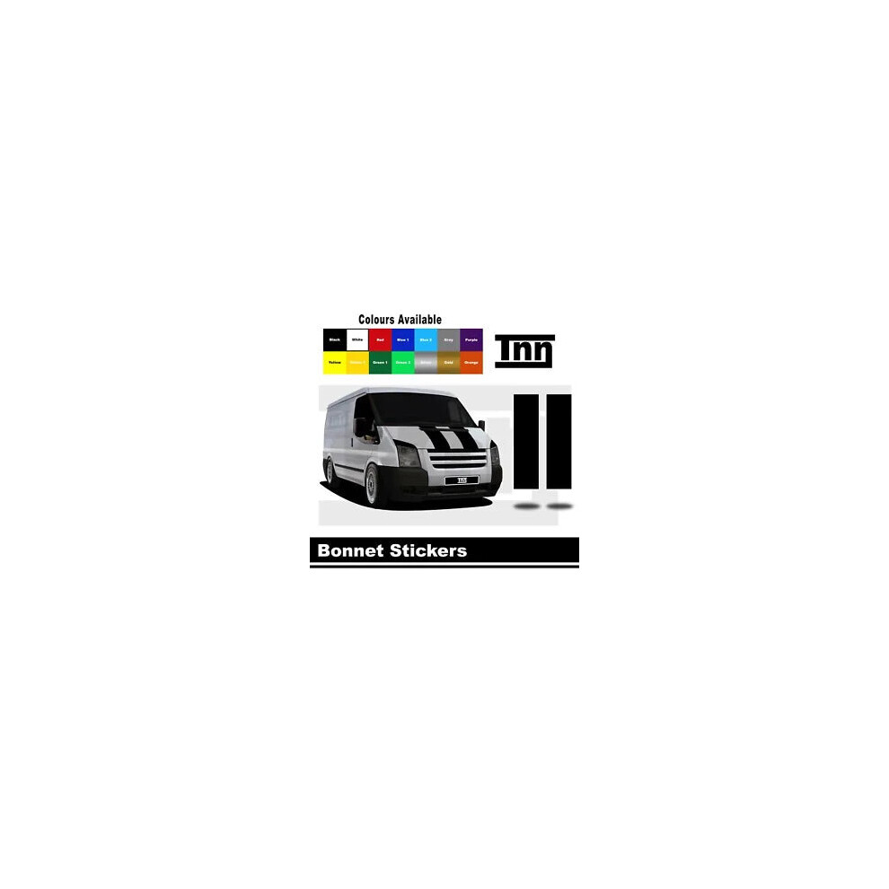 Bonnet Stripe Stickers Vinyl Decals Graphics For Ford Transit Lwb Mwb Swb Van 8806564841156