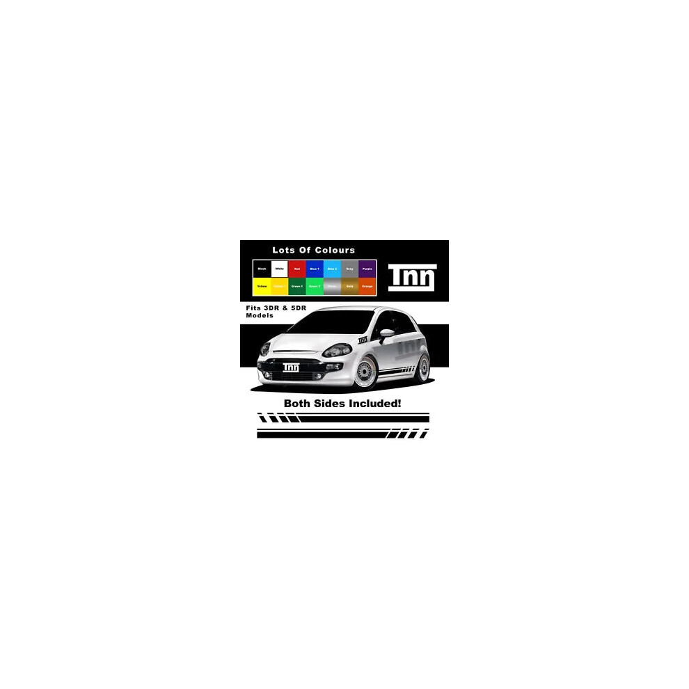 For Fiat Punto Stickers Abarth Side Stripes Vinyl Decals Evo Grande 3Dr 5Dr 8806564842665