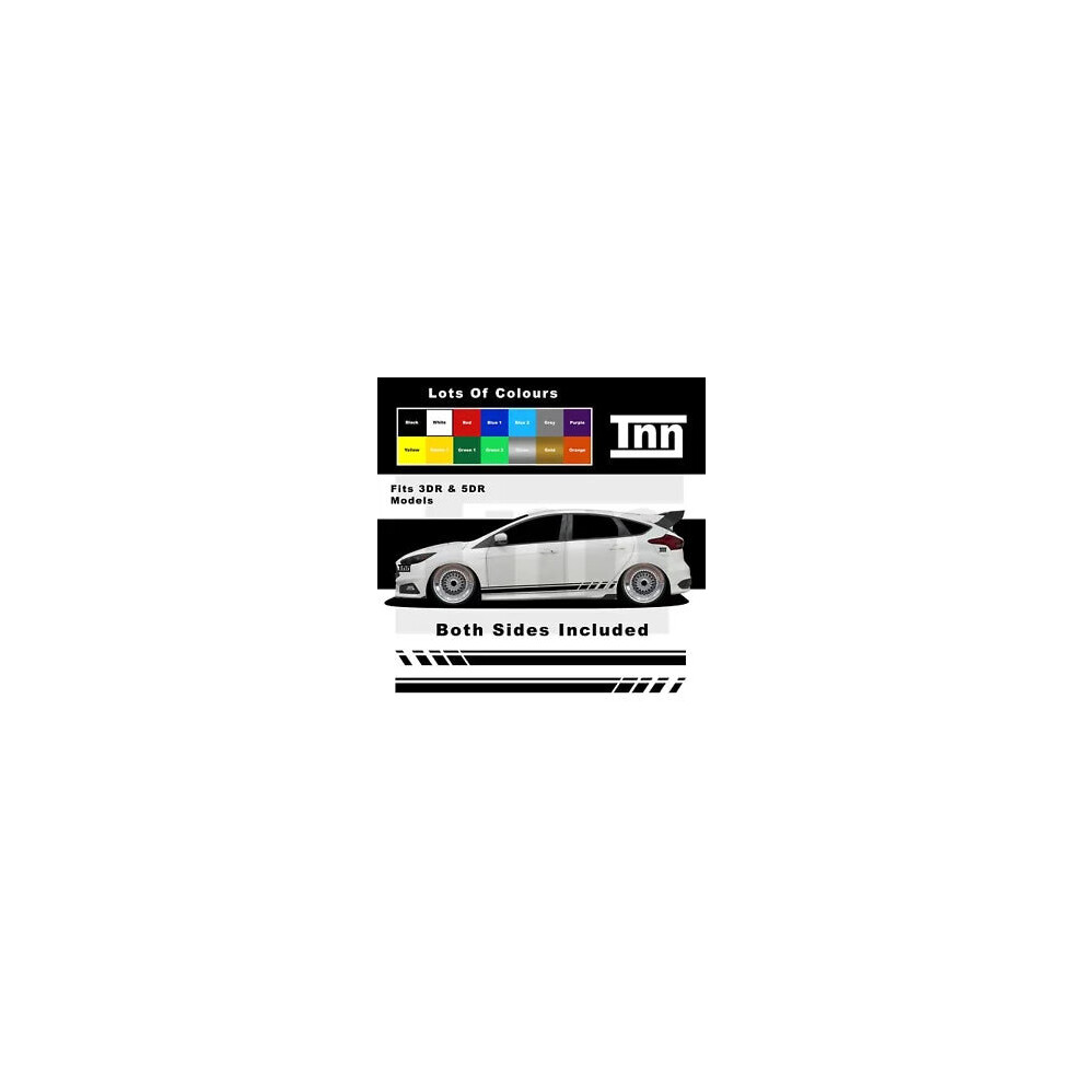 Side Stripes Stickers Graphics Decals For Ford Focus Fiesta St Rs Mk3 Mk2 Turbo 8806564841071