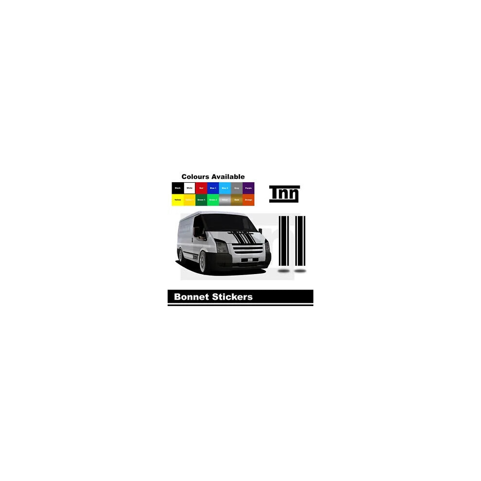 Bonnet Stripe Stickers Graphics For Ford Transit Mwb Lwb Swb Van Vinyl Decals 8806564843211