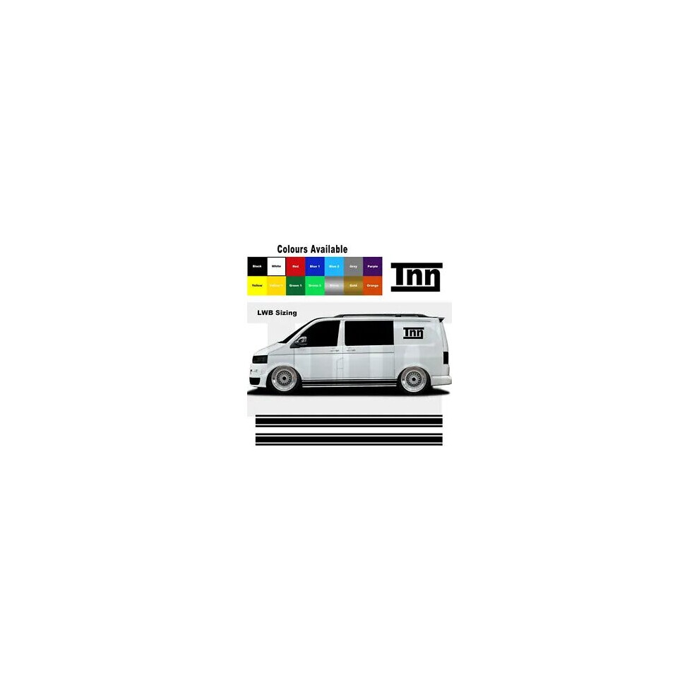 Side Stripe Stickers For Vw Transporter T4 T5 T6 Decal Sticker Lwb Camper Van 8806564842597