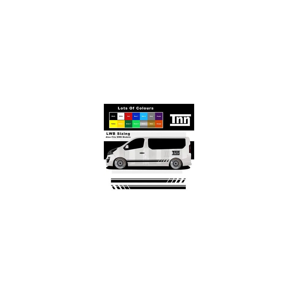 For Renault Trafic Van Swb Lwb Side Stripe Stickers Decal Mk1 Mk2 Mk3 Graphic 8806564843341