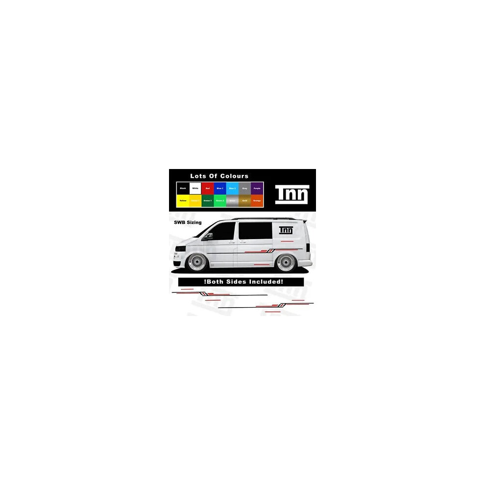 Stickers For Vw Transporter T5 Swb T4 T6 Side Stripe Camper Vans Graphics Decals 8806564842023