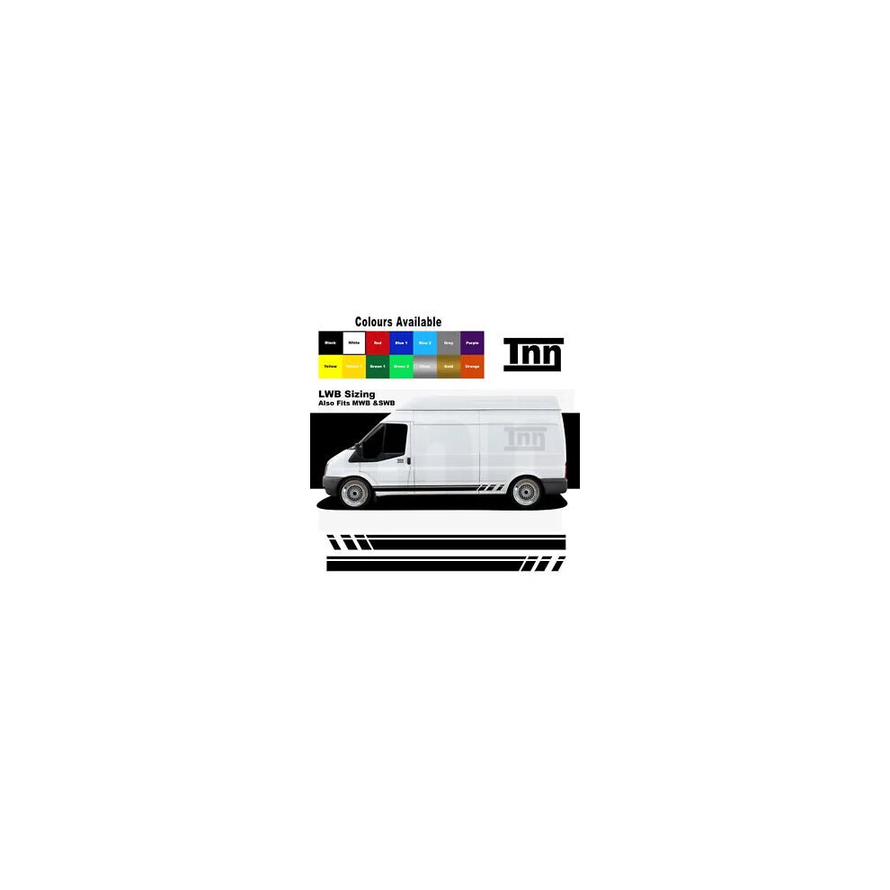 Side Stripe Stickers Decals Graphics Vinyl For Ford Transit Lwb Mwb Swb Van 8806564844683