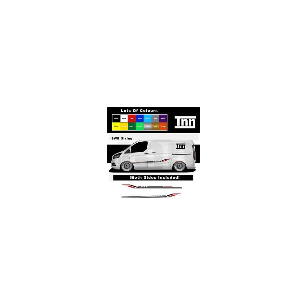 Stickers For Ford Custom Swb Transit Side Stripe Graphics Decals Van Vinyl 8806564843808