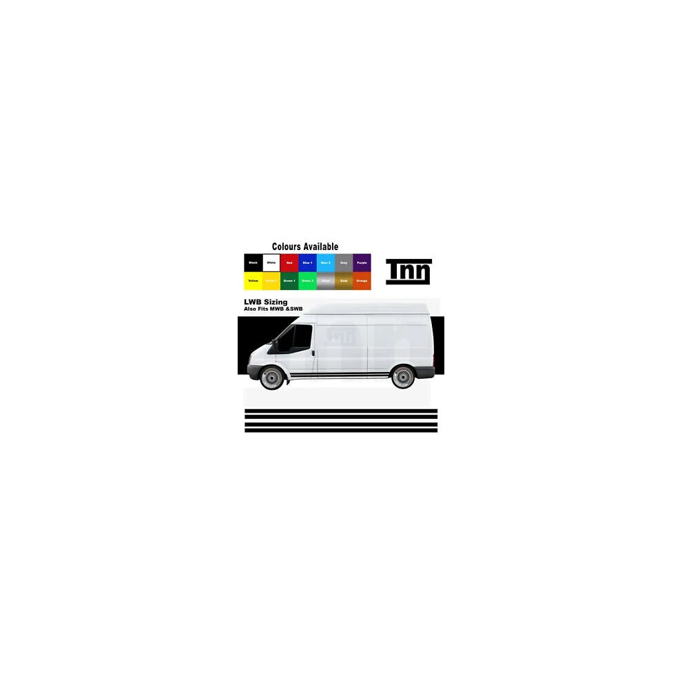 Side Stripe Stickers Vinyl Graphics Decals Van For Ford Transit Lwb Swb Mwb 8806564843235