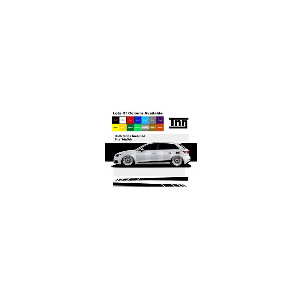 For Audi A3 Rs3 S3 Stickers Side Stripes Graphics Decals Sticker 3Dr 5Dr Saloon 8806564841927