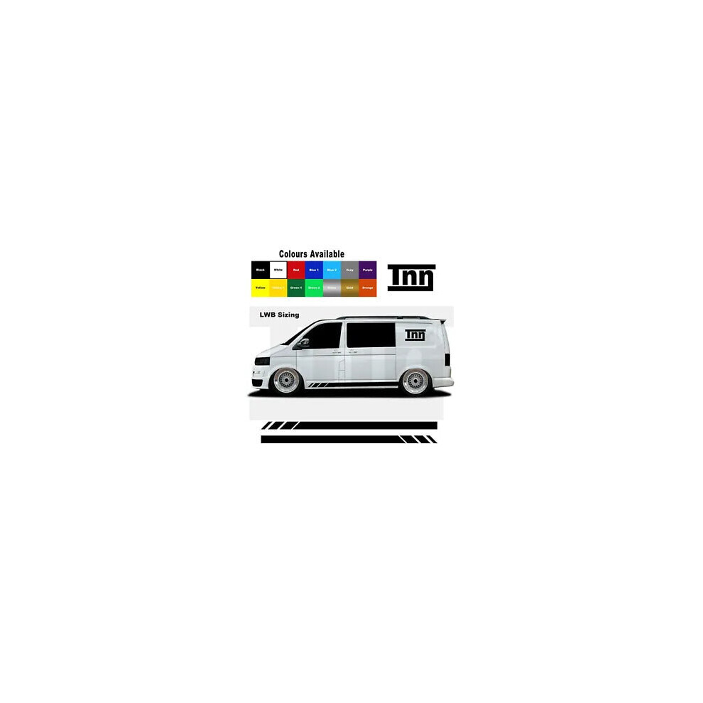 Side Stripes Stickers Decals For Vw Volkswagen Lwb Transporter T4 T5 T6 8806564841408