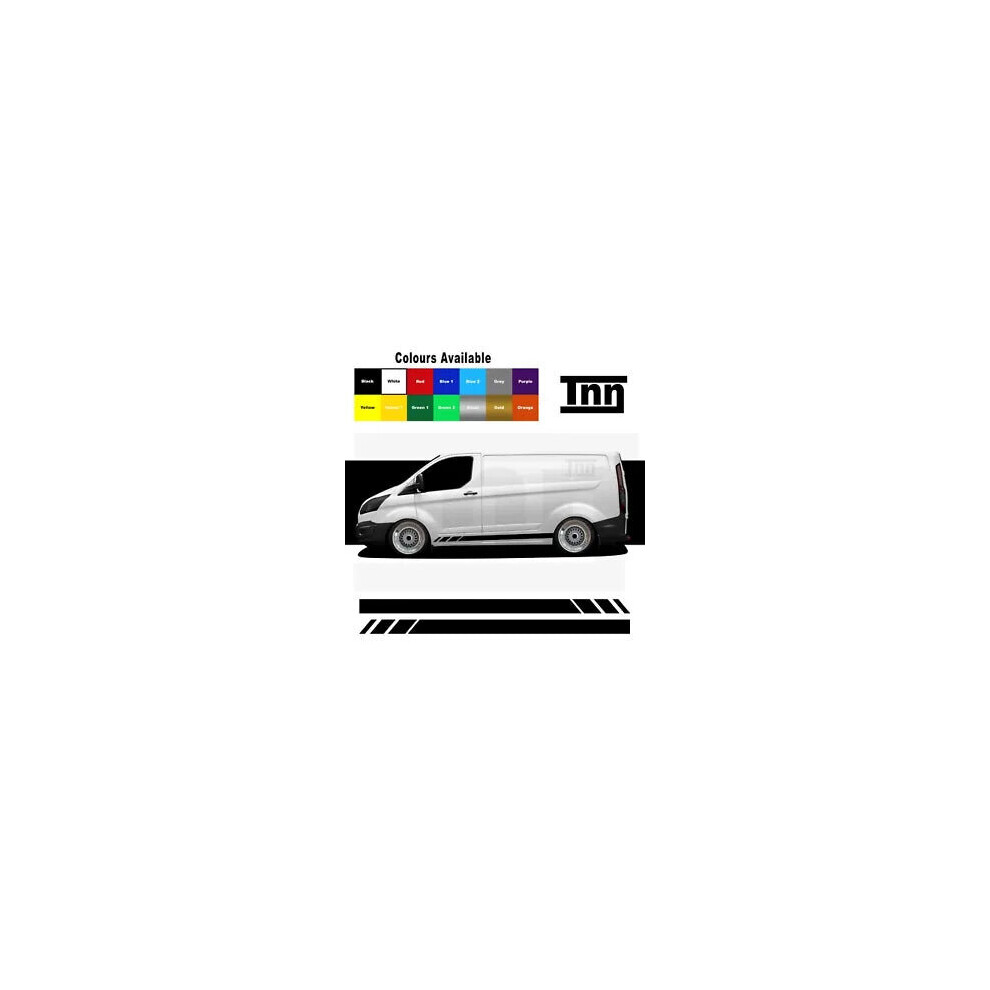 Side Stripe Stickers Vinyl Graphics Decals Van For Ford Transit Custom Swb 8806564844577