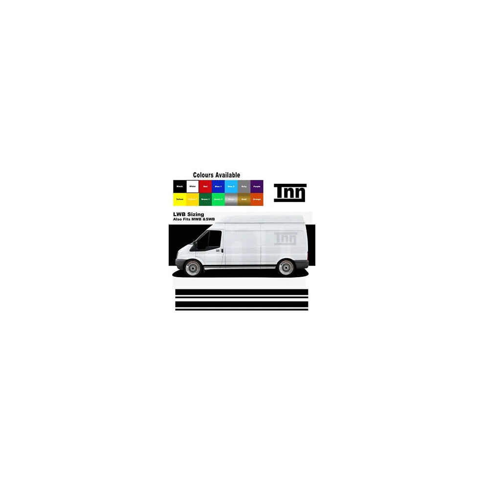 Side Stickers Graphics Vinyl Decals For Ford Transit Lwb Swb Mwb Van Stripe 8806564843549