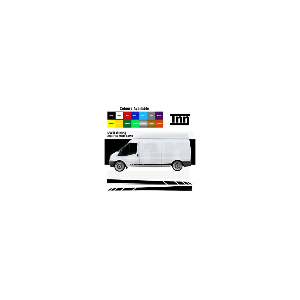 Side Stripe Stickers Vinyl Decals Graphics For Ford Transit Lwb Mwb Swb Van 8806564843273