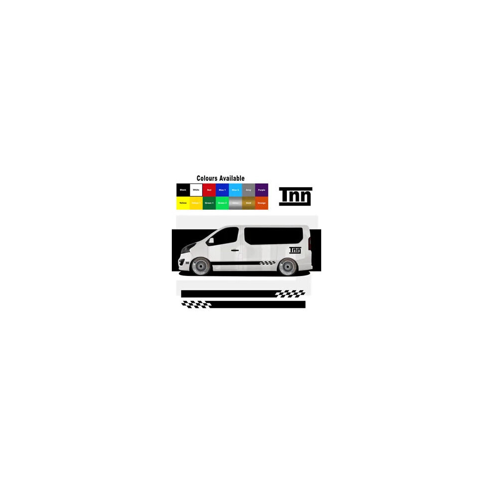 For Renault Trafic Van Swb Side Stripe Stickers Decal Mk1 Mk2 Graphic Camper 8806564842610