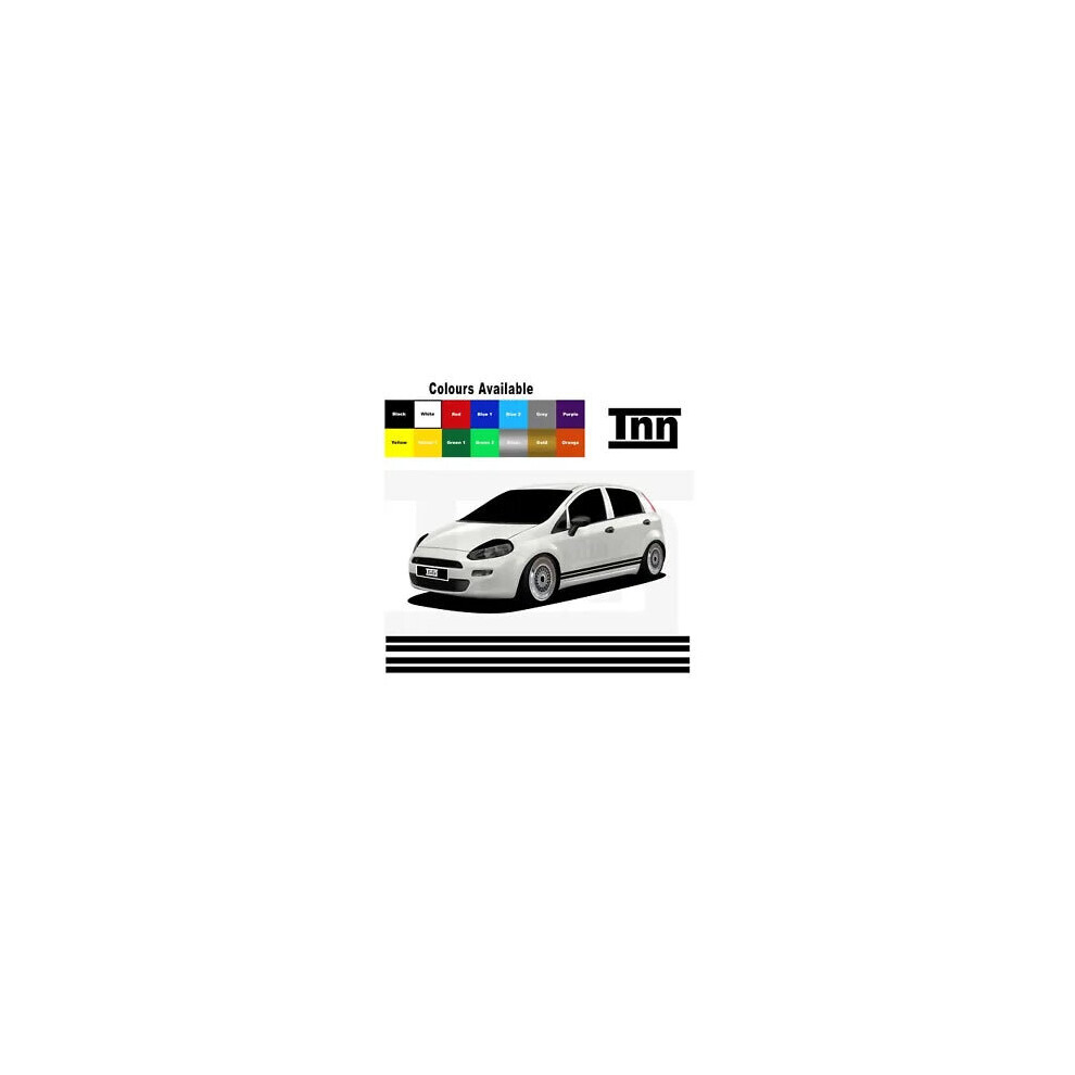 Side Stickers Stripes Vinyl Decals For Abarth Fiat Punto Evo Grande 3Dr 5Dr 8806564843518