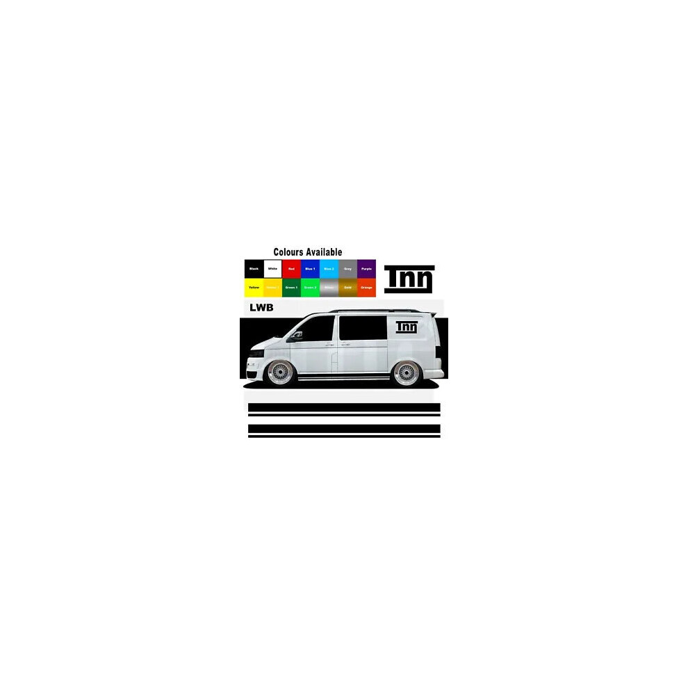 Side Stripe Stickers For Vw Transporter Lwb T5 T4 T6 Sticker Decals Camper Van 8806564840920