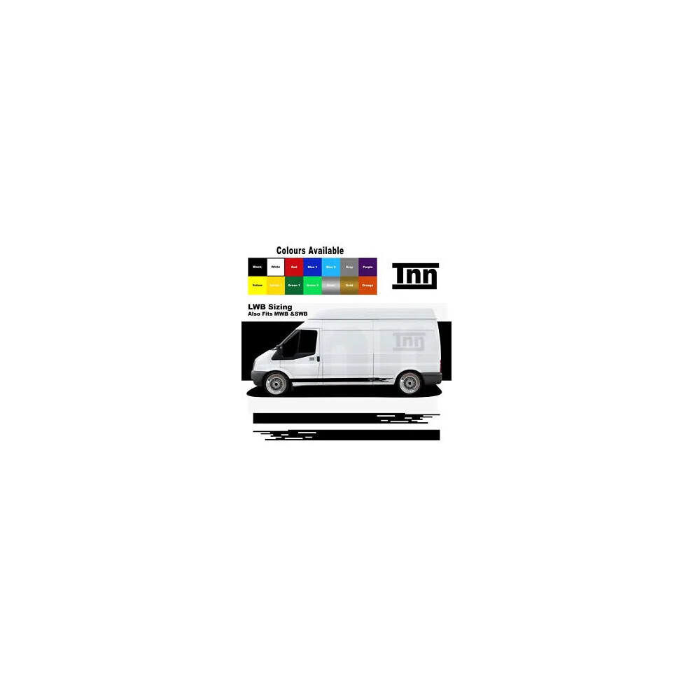 Side Stripe Stickers Decals Vinyl Graphics For Ford Transit Lwb Mwb Swb Van 8806564843655