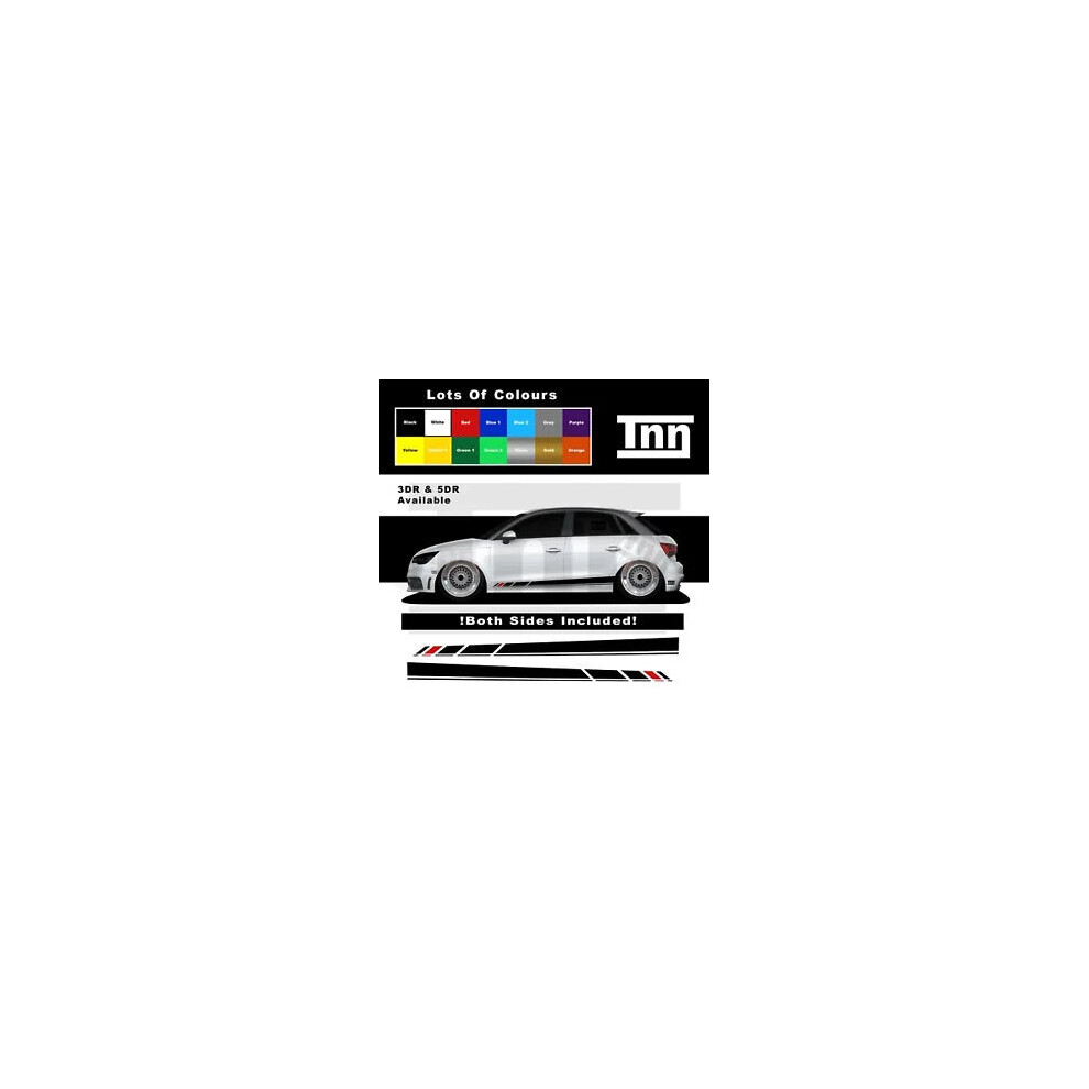 Stickers For Audi A1 A3 A4 A5 A6 A7 S1 Rs1 Side Stripes Graphics Decals Rs Turbo 8806564841293