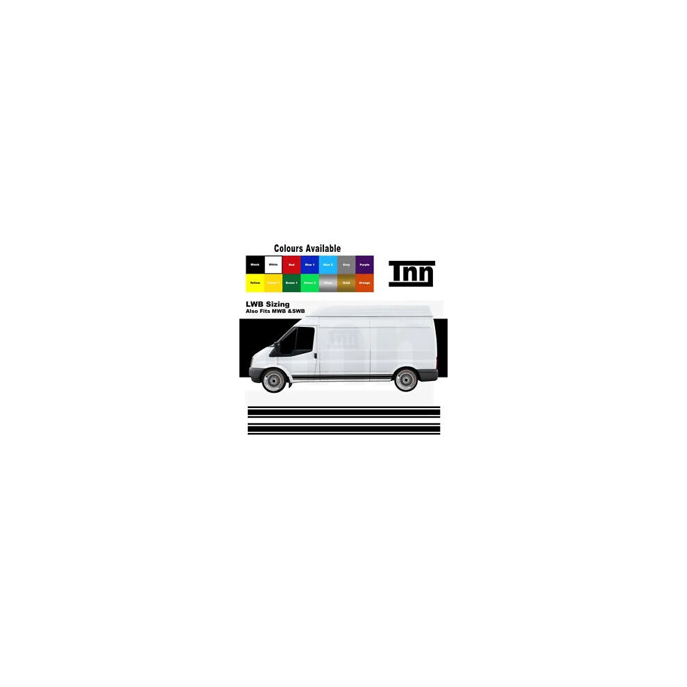 Side Stripe Stickers Vinyl Decals Graphics Van For Ford Transit Lwb Swb Mwb 8806564841637
