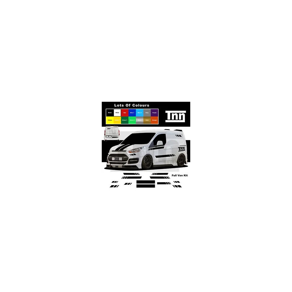 Stickers For Ford Transit Connect Side Bonnet Stripes Decals Graphics Swb Van 8806564842344