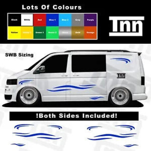 Side Stripe Stickers For VW Transporter T5 T6 T4 Sticker Vinyl - Foto 5