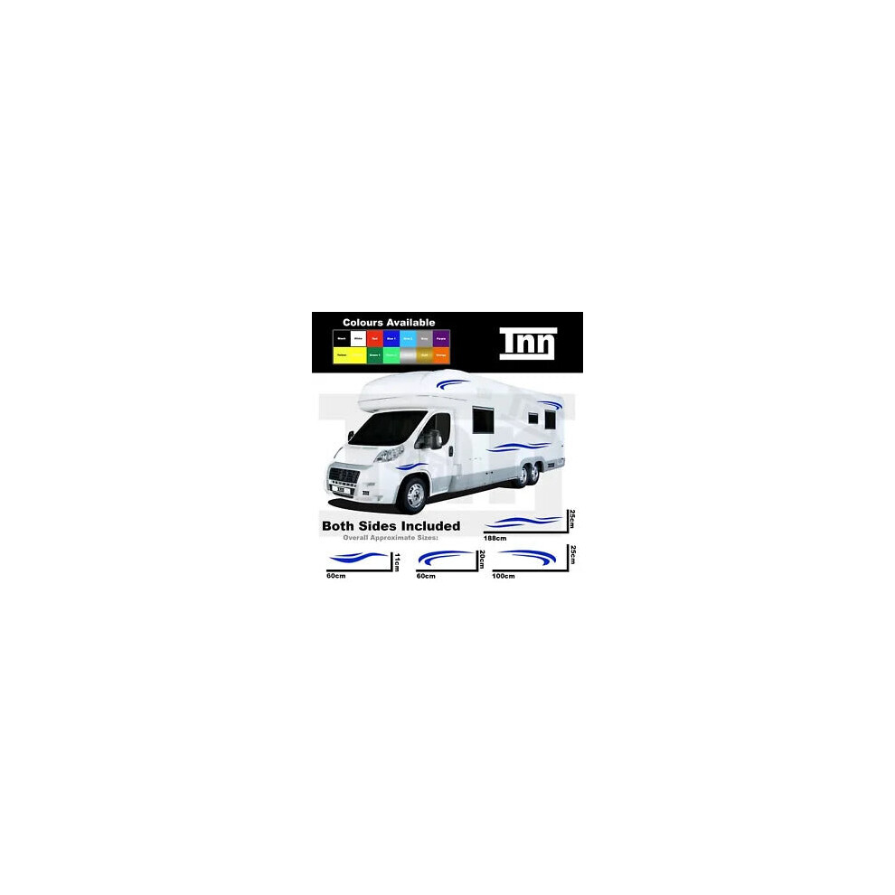 Motorhome Graphics Vinyl Stickers Decals Stripes Set Camper Van Caravan Horsebox 8806564840999
