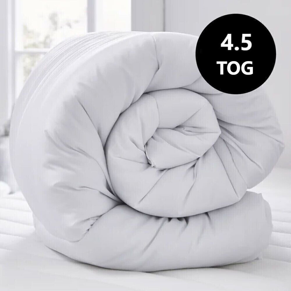 (4.5, King ) Luxury High Quilted Summer Duvet Soft Breathable White