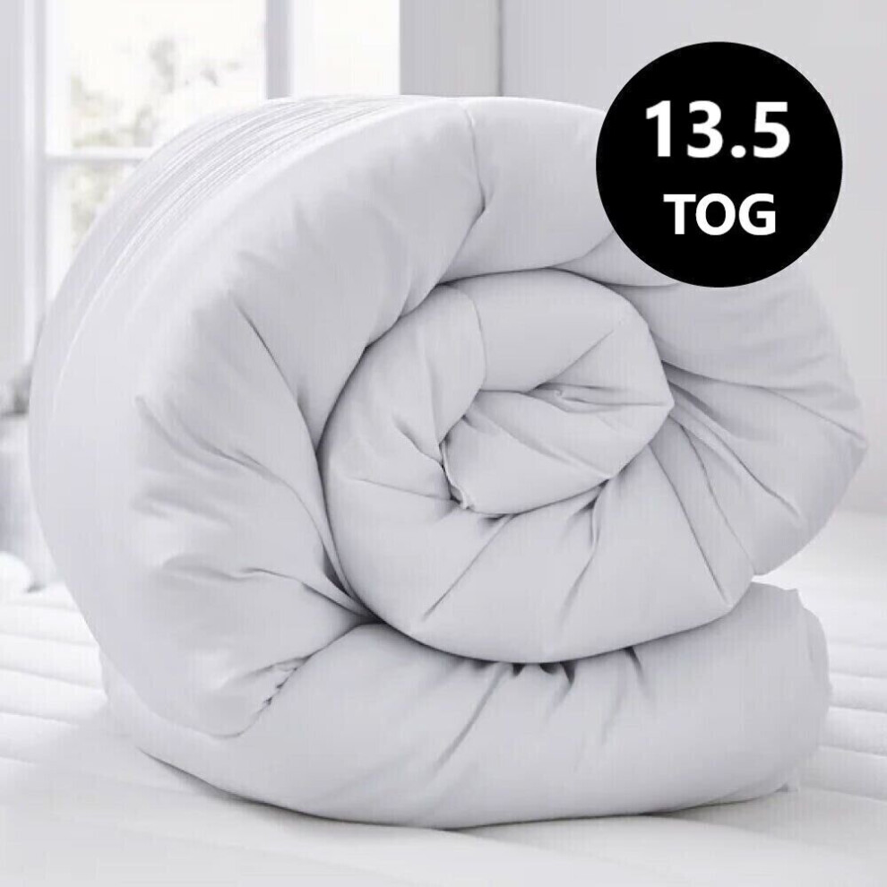 (13.5, Double ) Luxury High Quilted Summer Duvet Soft Breathable White