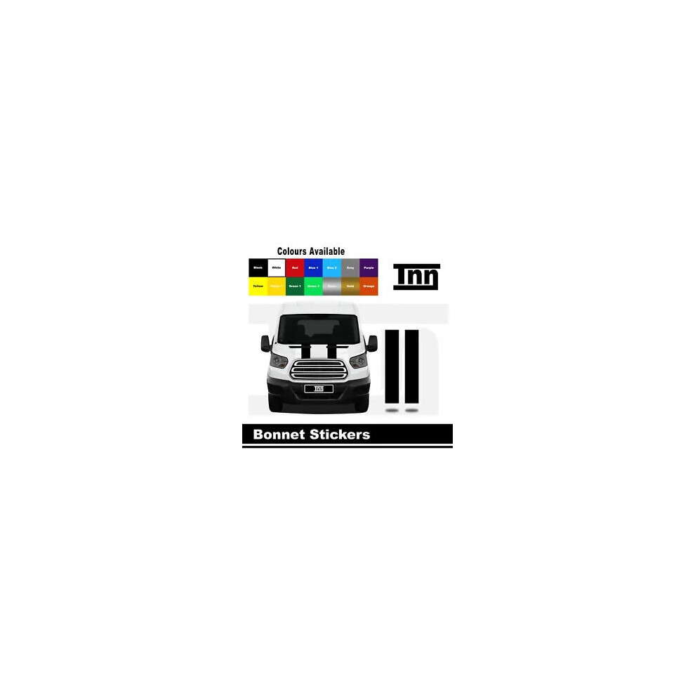 Bonnet Stripe Stickers Vinyl Decals Graphic For Ford Transit Mwb Swb Mk8 Lwb Van 8806564843792