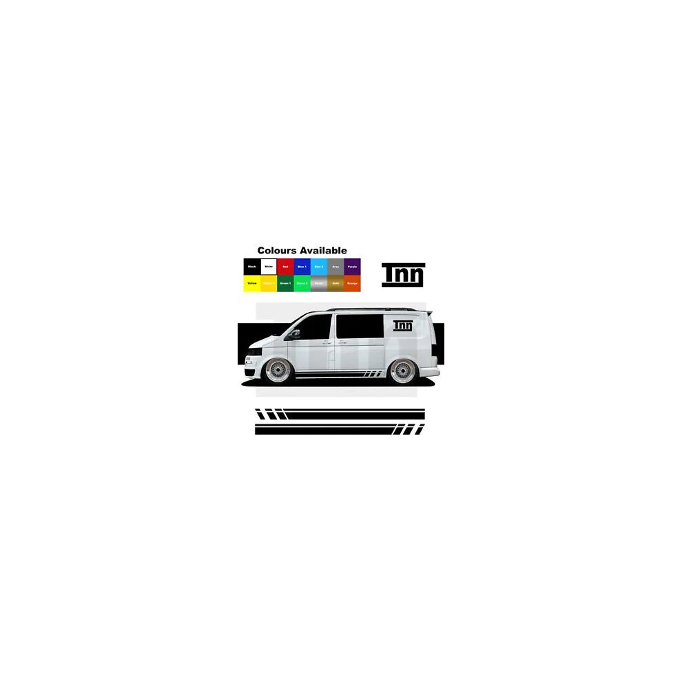 For Vw T4 T5 T6 Transporter Side Stripe Stickers Camper Van Graphics Decals Vans 8806564840609