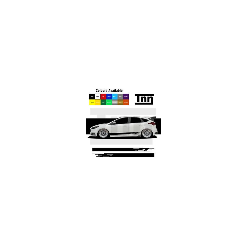 For Ford Focus Fiesta St Rs Turbo Mk3 Mk2 Side Stripes Stickers Graphics Decals 8806564842375