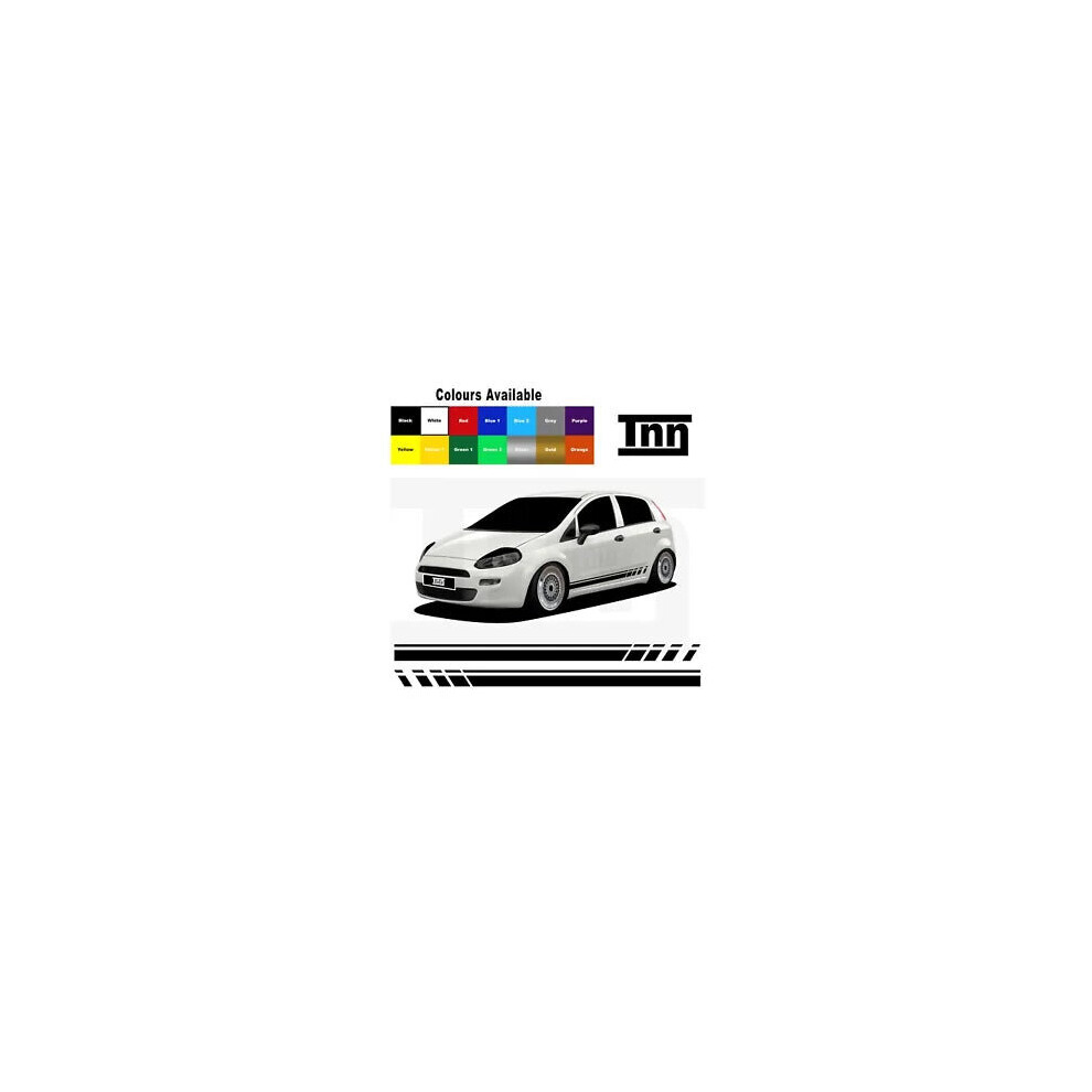 Side Stripe Stickers Vinyl Decals For Abarth Fiat Punto Evo Grande 3Dr 5Dr 8806564840647