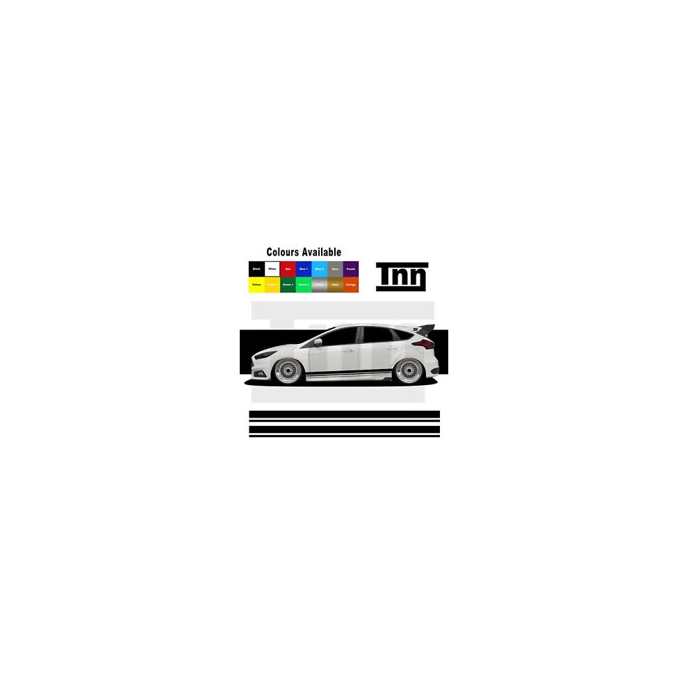 Side Stripes Stickers For Ford Focus Fiesta St Rs Mk3 Mk2 Turbo Graphics Decals 8806564843914