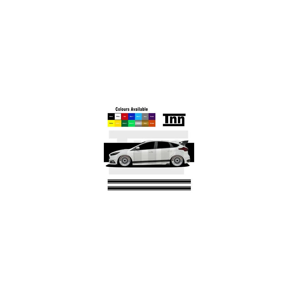 Side Stickers Stripes For Ford Focus Fiesta Decals Vinyl St Rs Turbo Mk3 Mk2 8806564842634