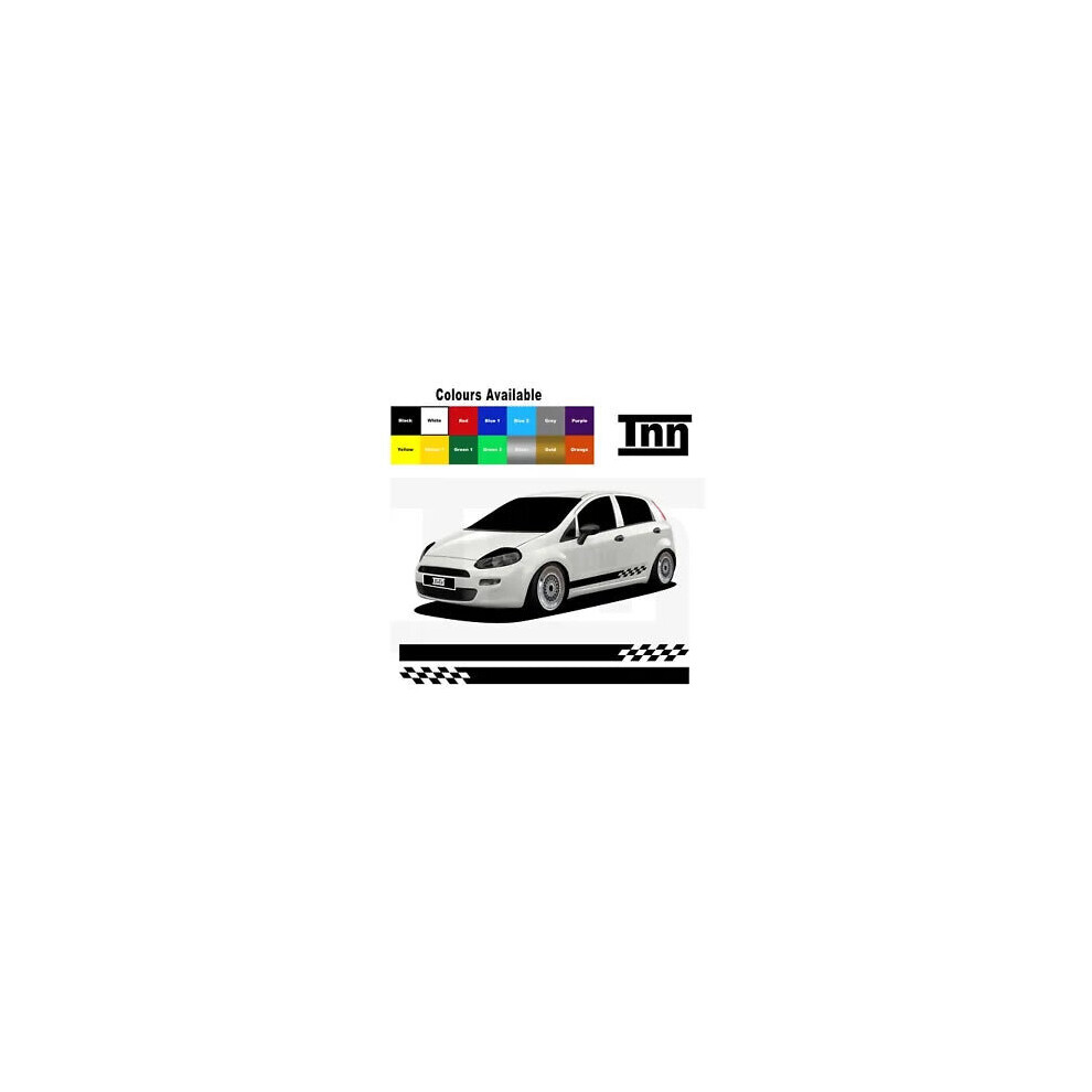 Side Stripe Stickers Vinyl Graphics Decals For Abarth Fiat Punto Evo Grande 8806564841507