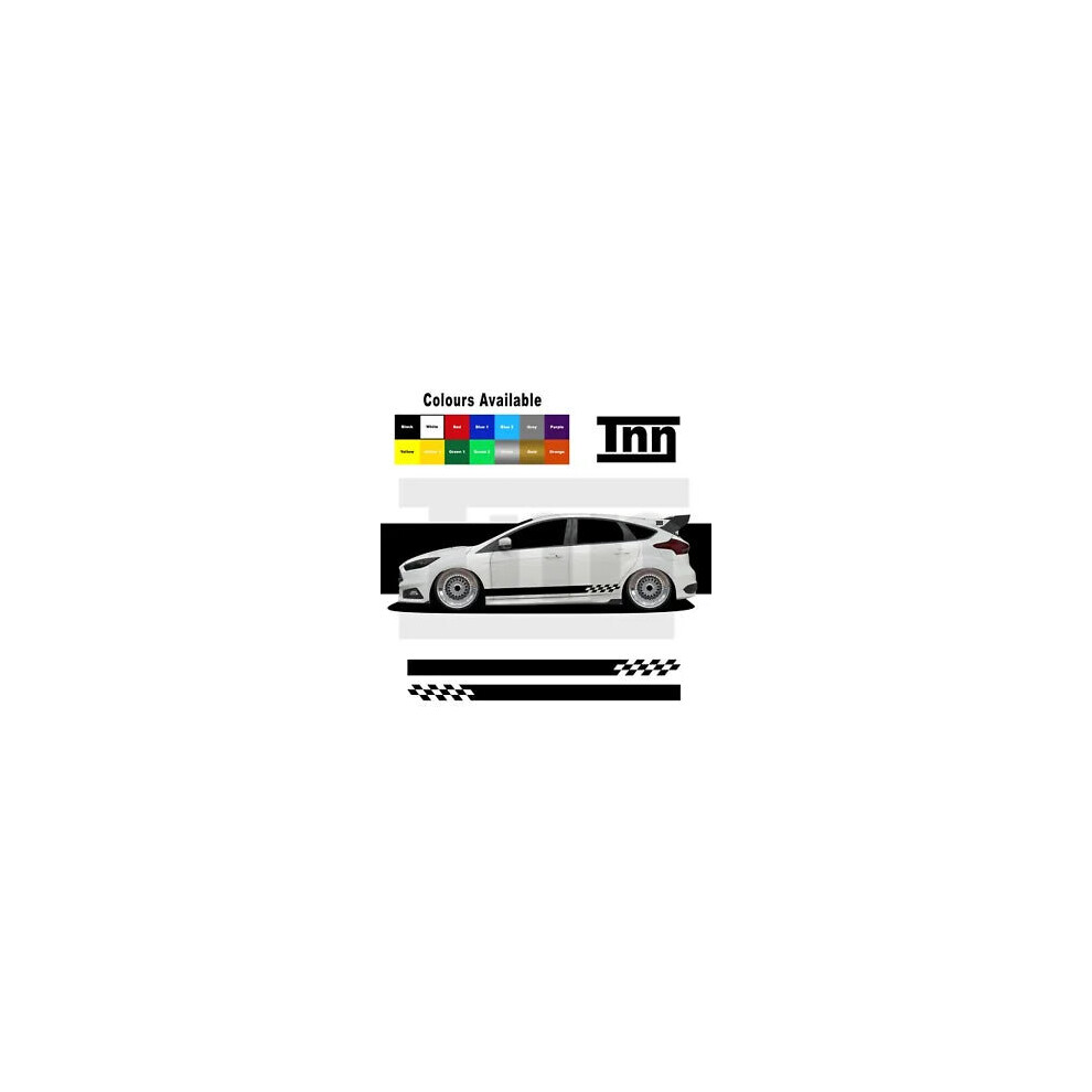 Side Stripes Stickers Vinyl Graphics For Ford Focus Fiesta St Rs Mk3 Mk2 Turbo 8806564840722