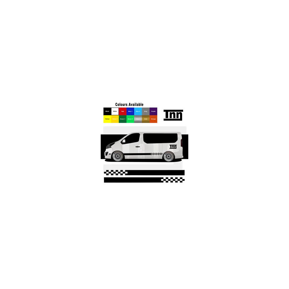 For Renault Trafic Van Swb Side Stripe Stickers Decal Mk1 Mk2 Camper Graphic 8806564843365