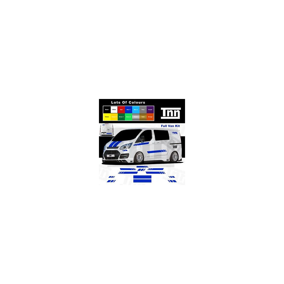 NEW LISTINGStickers For Ford Transit Custom Side Stripes Decals Graphics LWB L2 Van Bonnet