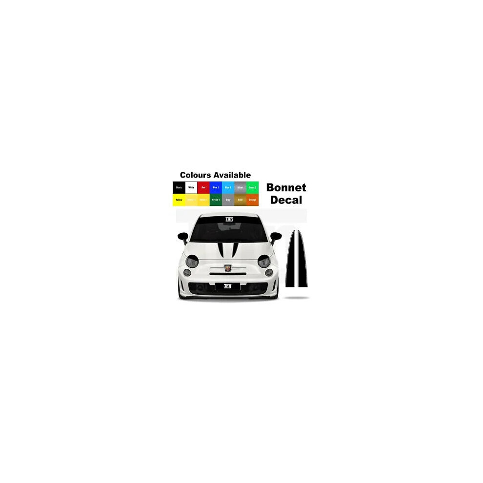 Abarth Fiat 500 Punto 595 Bonnet Stripe Decal Graphic Sticker Badge Livery 8806564841347