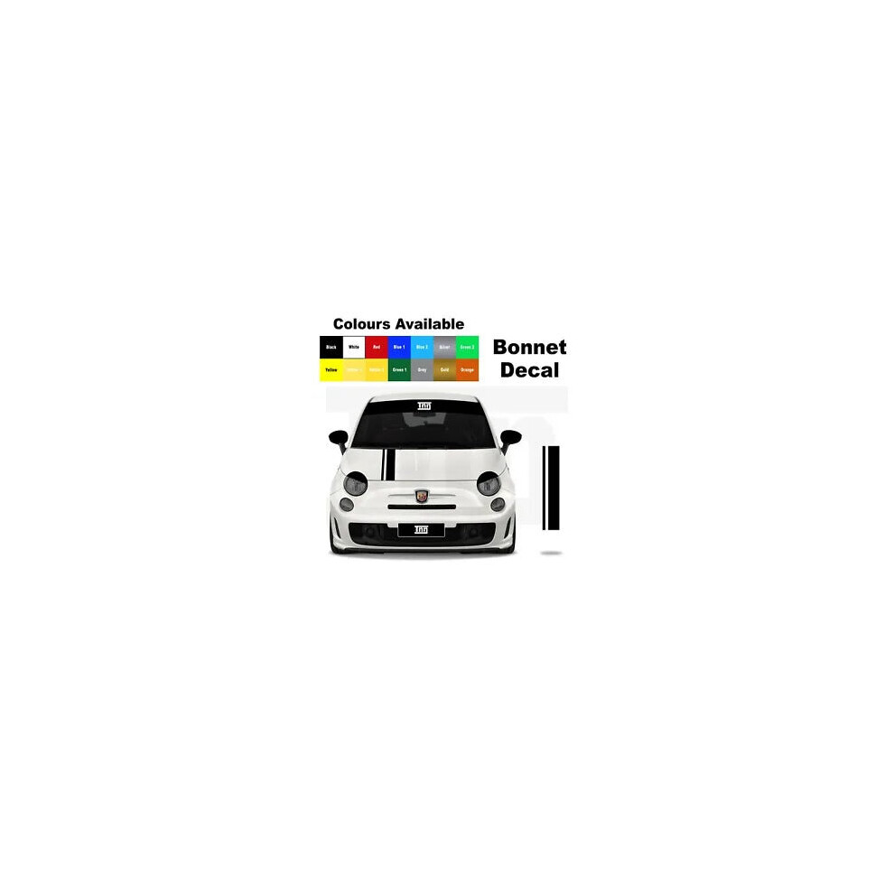 Abarth Fiat 500 595 Bonnet Stripe Punto Decal Graphic Sticker Livery Badge 8806564842078