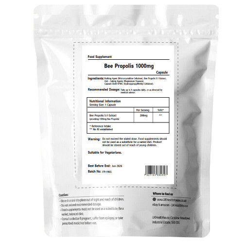Bee Propolis 1000mg Capsules | HIGH STRENGTH IMMUNE SUPPORT | 30 caps ANTIBIOTIC 1