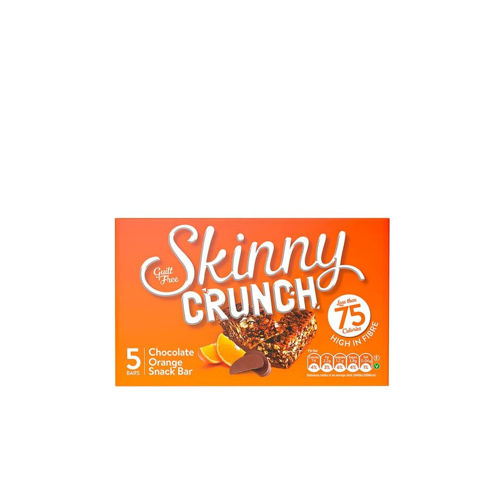 Skinny Whip 50 Skinny Crunch Chocolate Orange Snack Bars- Less Than 75 Calories