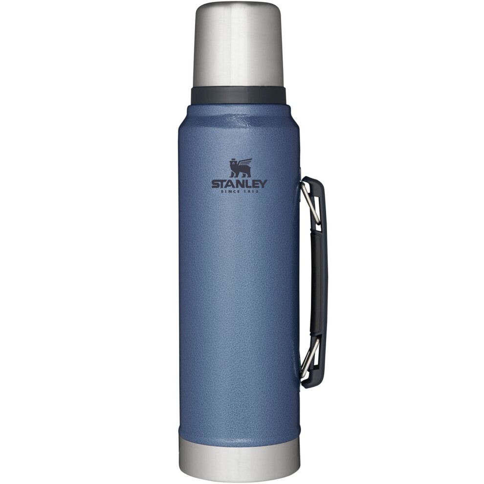 Stanley (1.0L, Hammertone Lake) 1L Classic Legendary Stainless Steel Thermal Cold Water Bottle